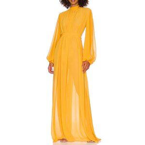 NWT Andrea Iyamah Sade Coverup Maxi Dress In Marigold S/M